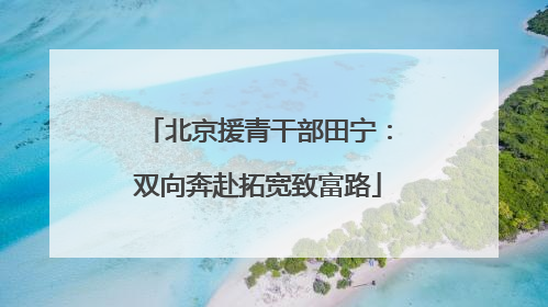 北京援青干部田宁：双向奔赴拓宽致富路