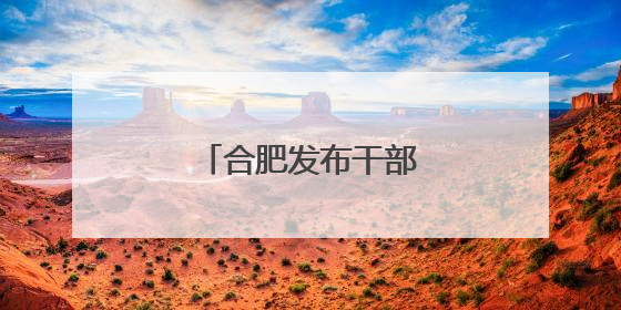 合肥发布干部任前公示公告