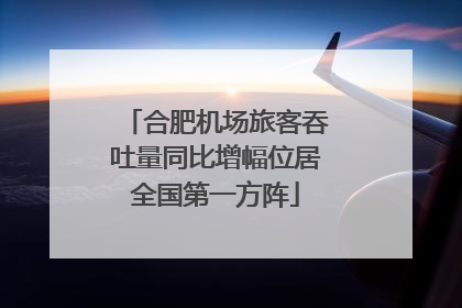 合肥机场旅客吞吐量同比增幅位居全国第一方阵