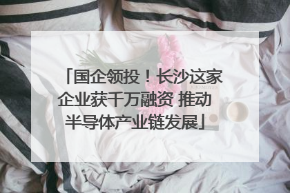 国企领投！长沙这家企业获千万融资 推动半导体产业链发展