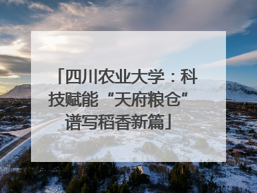 四川农业大学：科技赋能“天府粮仓”谱写稻香新篇
