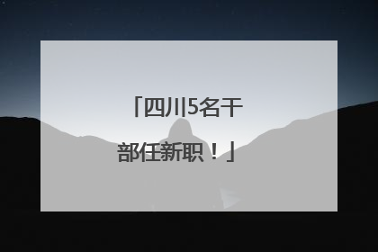 四川5名干部任新职！