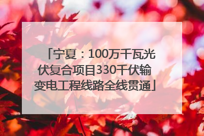 宁夏：100万千瓦光伏复合项目330千伏输变电工程线路全线贯通
