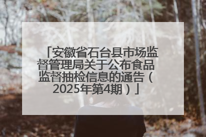 安徽省石台县市场监督管理局关于公布食品监督抽检信息的通告（2025年第4期）