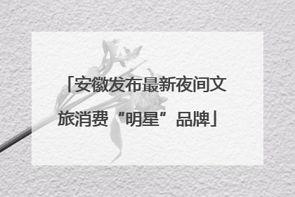 安徽发布最新夜间文旅消费“明星”品牌