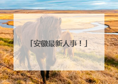 安徽最新人事！