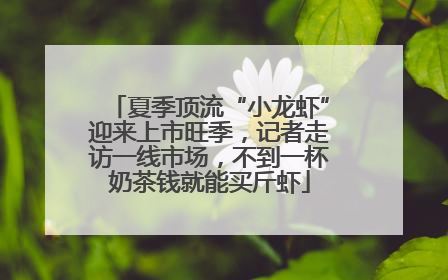 夏季顶流“小龙虾”迎来上市旺季，记者走访一线市场，不到一杯奶茶钱就能买斤虾