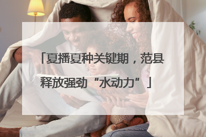 夏播夏种关键期，范县释放强劲“水动力”