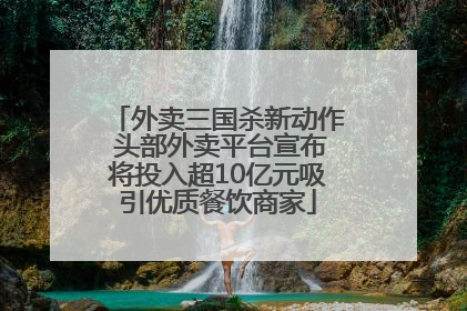 外卖三国杀新动作 头部外卖平台宣布将投入超10亿元吸引优质餐饮商家