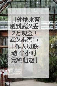 外地乘客刚到武汉丢2万现金！武汉乘客与工作人员联动 半小时完璧归赵