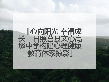 心向阳光 幸福成长—日照莒县文心高级中学构建心理健康教育体系掠影