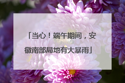 当心！端午期间，安徽南部局地有大暴雨