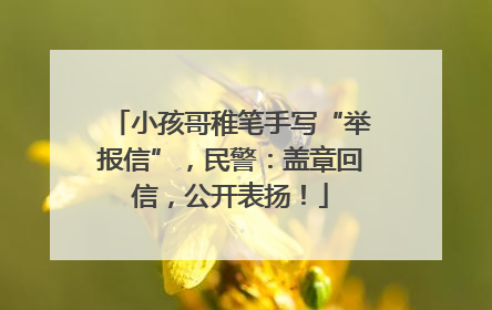 小孩哥稚笔手写“举报信”，民警：盖章回信，公开表扬！