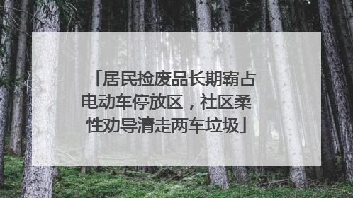 居民捡废品长期霸占电动车停放区，社区柔性劝导清走两车垃圾