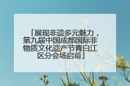 展现非遗多元魅力，第九届中国成都国际非物质文化遗产节青白江区分会场启幕