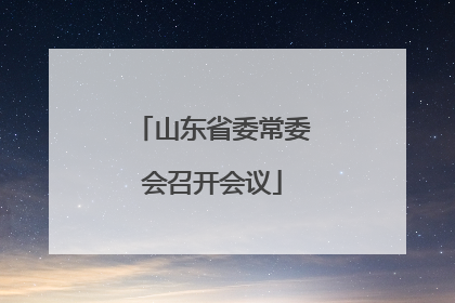 山东省委常委会召开会议