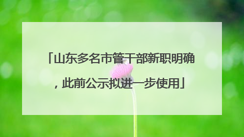 山东多名市管干部新职明确，此前公示拟进一步使用