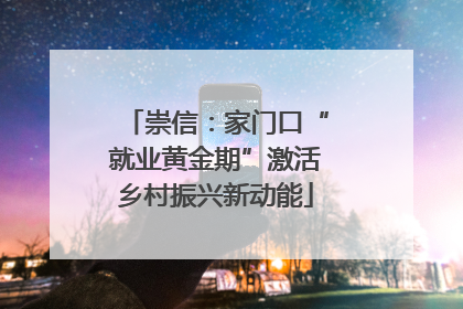 崇信：家门口“就业黄金期”激活乡村振兴新动能