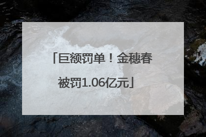 巨额罚单！金穗春被罚1.06亿元