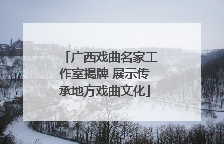 广西戏曲名家工作室揭牌 展示传承地方戏曲文化