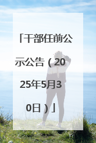 干部任前公示公告（2025年5月30日）