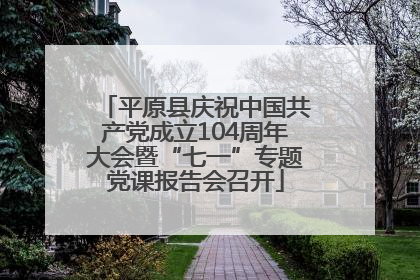 平原县庆祝中国共产党成立104周年大会暨“七一”专题党课报告会召开