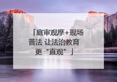 庭审观摩+现场普法 让法治教育更“直观”