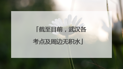 截至目前，武汉各考点及周边无积水