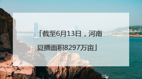 截至6月13日，河南夏播面积8297万亩