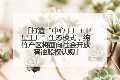 打造“中心工厂+卫星工厂”生态模式，绵竹产区将面向社会开放窖池股权认购