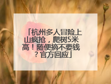 杭州多人冒险上山疯抢，爬树5米高！随便摘不要钱？官方回应
