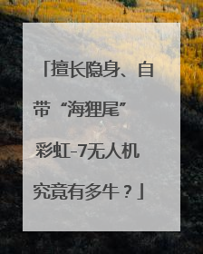 擅长隐身、自带“海狸尾” 彩虹-7无人机究竟有多牛？