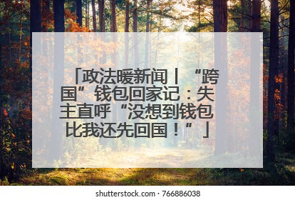 政法暖新闻丨“跨国”钱包回家记：失主直呼“没想到钱包比我还先回国！”