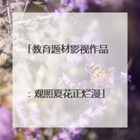 教育题材影视作品：观照夏花正烂漫