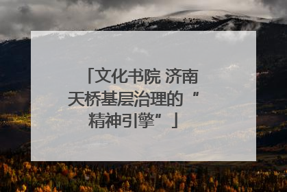 文化书院 济南天桥基层治理的“精神引擎”