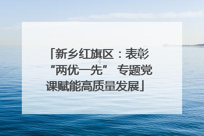 新乡红旗区：表彰 “两优一先” 专题党课赋能高质量发展