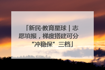 新民·教育星球｜志愿填报，梯度搭建可分“冲稳保”三档