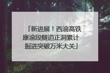 新进展！西渝高铁康渝段隧道正洞累计掘进突破万米大关