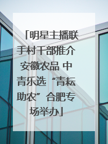 明星主播联手村干部推介安徽农品 中青乐选“青耘助农”合肥专场举办
