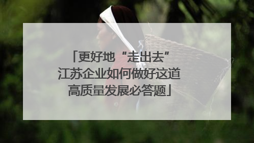 更好地“走出去” 江苏企业如何做好这道高质量发展必答题