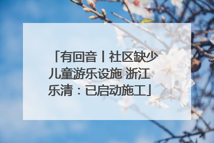 有回音丨社区缺少儿童游乐设施 浙江乐清：已启动施工