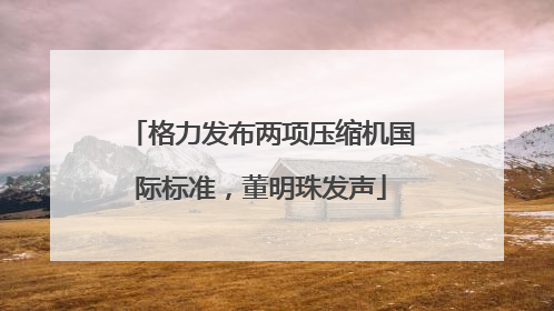 格力发布两项压缩机国际标准，董明珠发声