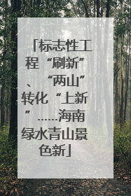 标志性工程“刷新”、“两山”转化“上新”……海南绿水青山景色新