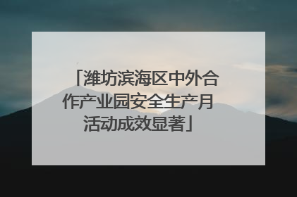 潍坊滨海区中外合作产业园安全生产月活动成效显著