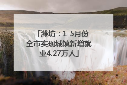 潍坊：1-5月份全市实现城镇新增就业4.27万人