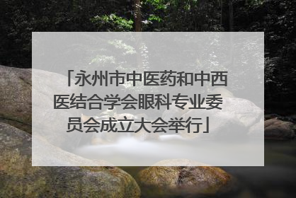 永州市中医药和中西医结合学会眼科专业委员会成立大会举行