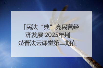 民法“典”亮民营经济发展 2025年荆楚普法云课堂第二期在武汉客厅开讲