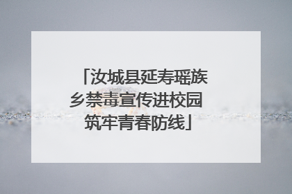 汝城县延寿瑶族乡禁毒宣传进校园 筑牢青春防线
