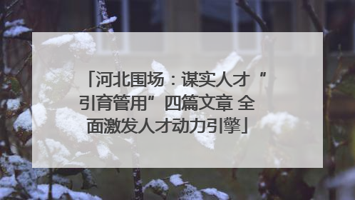 河北围场：谋实人才“引育管用”四篇文章 全面激发人才动力引擎