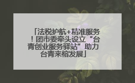 法税护航+精准服务！团市委牵头设立“台青创业服务驿站”助力台青来榕发展